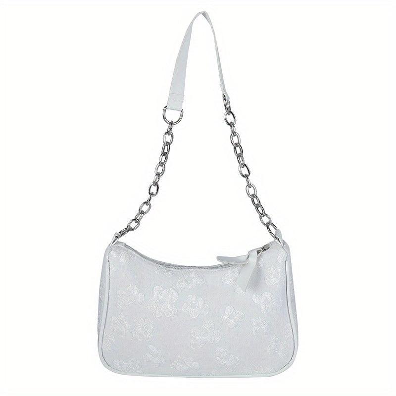 Flower Pattern Canvas Shoulder Bag Women's Crossbody Bag