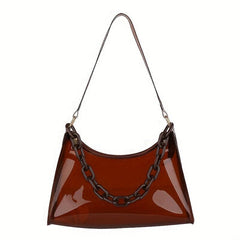 Transparent Underarm Bag Chain Zipper Waterproof Music Shoulder Purse