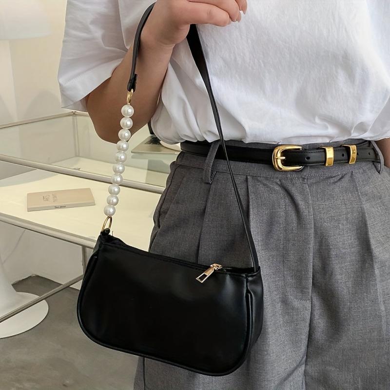 Faux Pearl Chain Shoulder Bag Women's Handbag