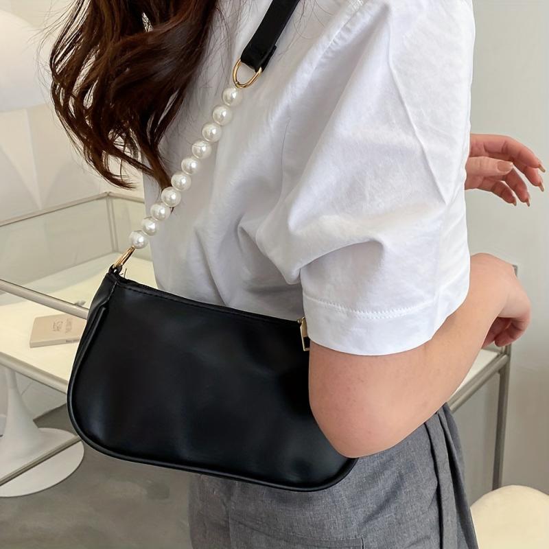 Faux Pearl Chain Shoulder Bag Women's Handbag