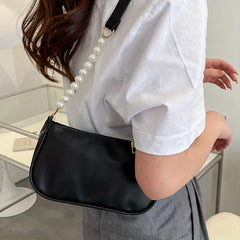 Faux Pearl Chain Shoulder Bag Women's Handbag