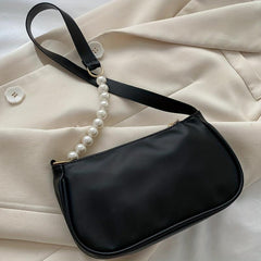 Faux Pearl Chain Shoulder Bag Women's Handbag