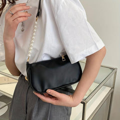 Faux Pearl Chain Shoulder Bag Women's Handbag