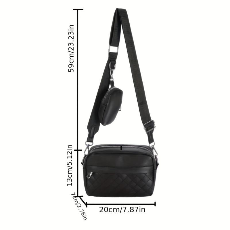 Argyle Quilted Crossbody Bag Small Square Mobile Phone Bag Women's Shoulder Bag