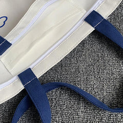 Cloud Print Canvas Shopper Bag with Large Capacity