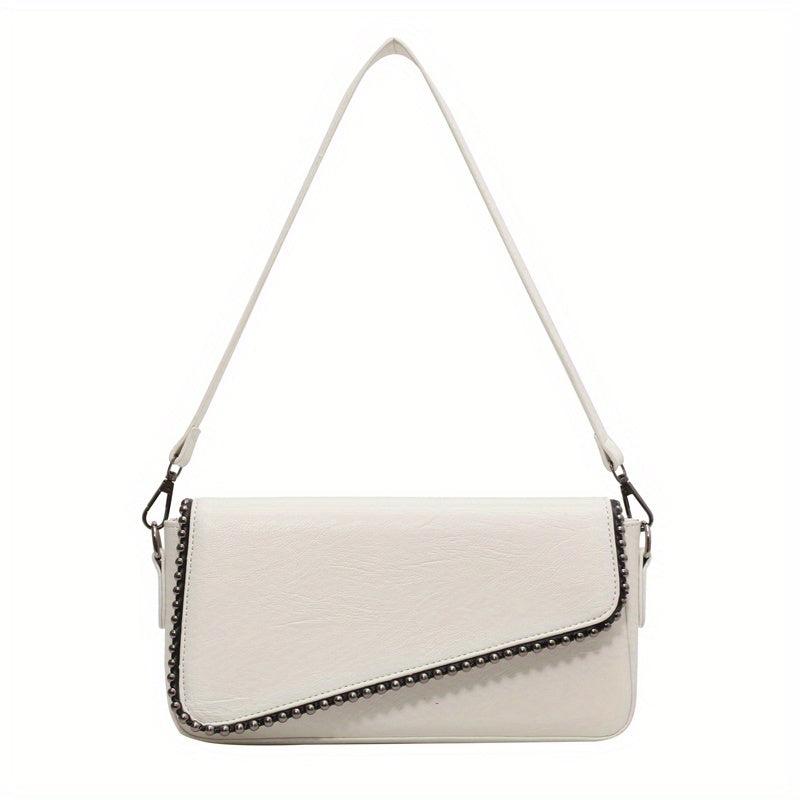 Retro Style Beaded Shoulder Bag with Square Handbag Purse