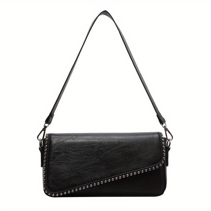 Retro Style Beaded Shoulder Bag with Square Handbag Purse