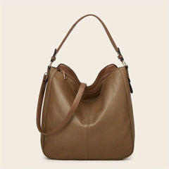 Large Capacity Crossbody Satchel Tote Bag PU Leather Textured Shoulder Bag