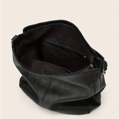 Large Capacity Crossbody Satchel Tote Bag PU Leather Textured Shoulder Bag