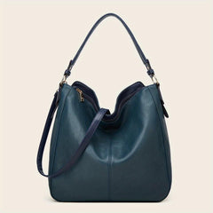 Large Capacity Crossbody Satchel Tote Bag PU Leather Textured Shoulder Bag