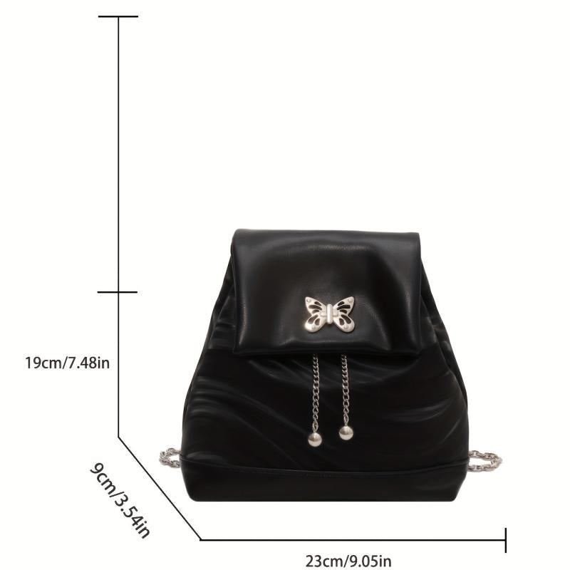 Sweet Butterfly Embroidery Mini Chain Backpack for Women