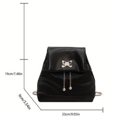 Sweet Butterfly Embroidery Mini Chain Backpack for Women