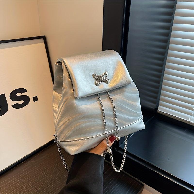 Sweet Butterfly Embroidery Mini Chain Backpack for Women