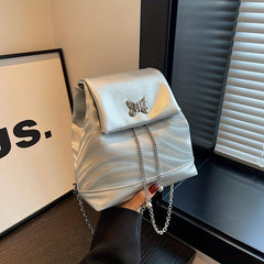 Sweet Butterfly Embroidery Mini Chain Backpack for Women