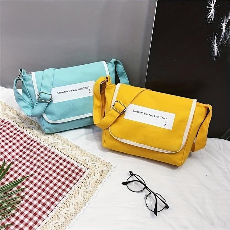 Casual Colorblock Messenger Shoulder Bag All Match Flap Crossbody Bag