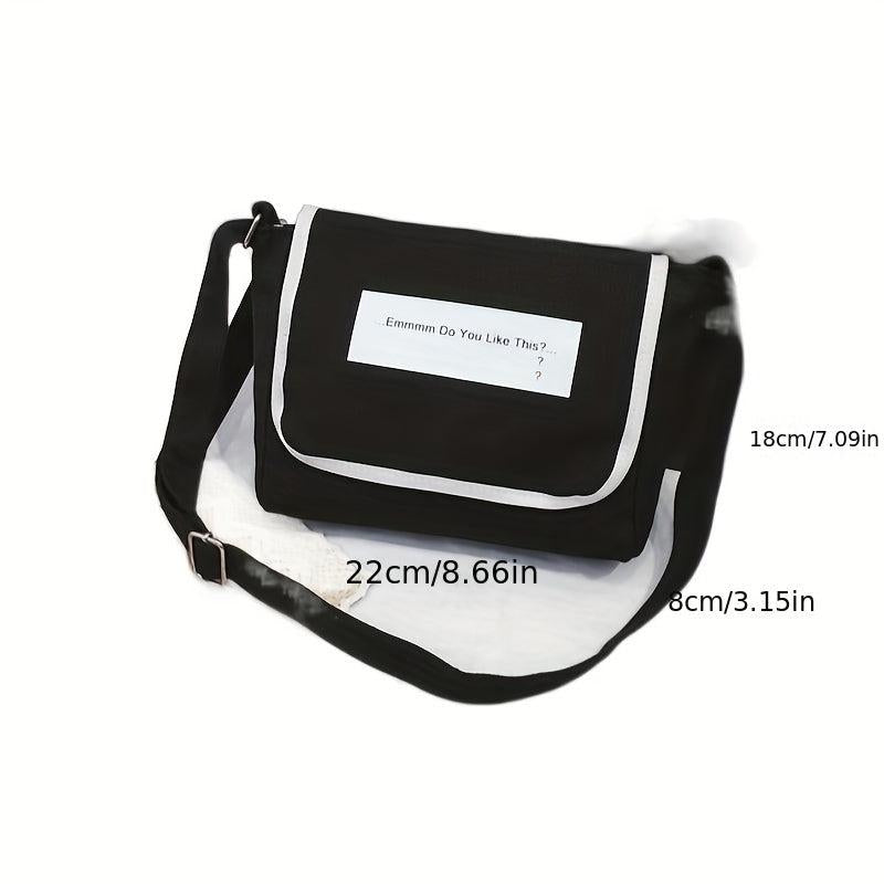 Casual Colorblock Messenger Shoulder Bag All Match Flap Crossbody Bag