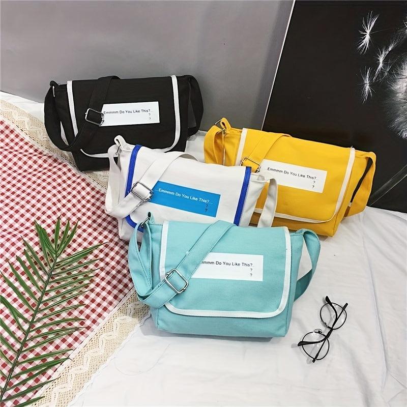 Casual Colorblock Messenger Shoulder Bag All Match Flap Crossbody Bag