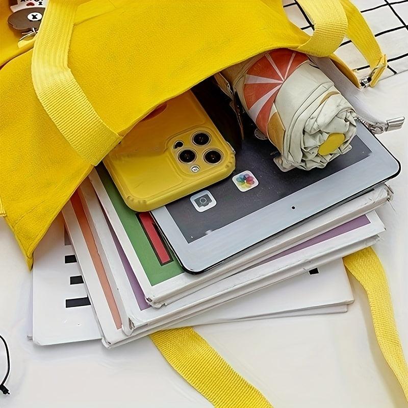 Canvas Shoulder Bag Portable Top Handle Square Handbag