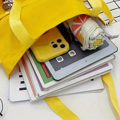 Canvas Shoulder Bag Portable Top Handle Square Handbag