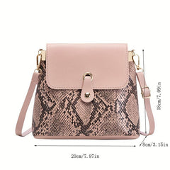 Pink Underarm Bag Solid PU Leather Shoulder Bag With Silk Scarf