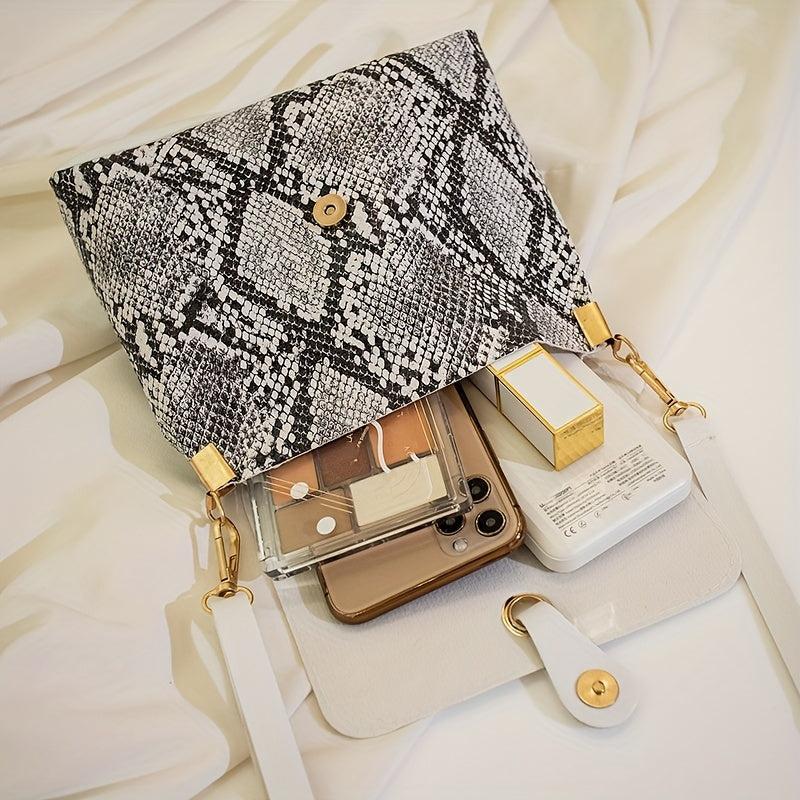 Pink Underarm Bag Solid PU Leather Shoulder Bag With Silk Scarf