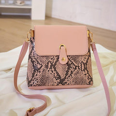 Pink Underarm Bag Solid PU Leather Shoulder Bag With Silk Scarf