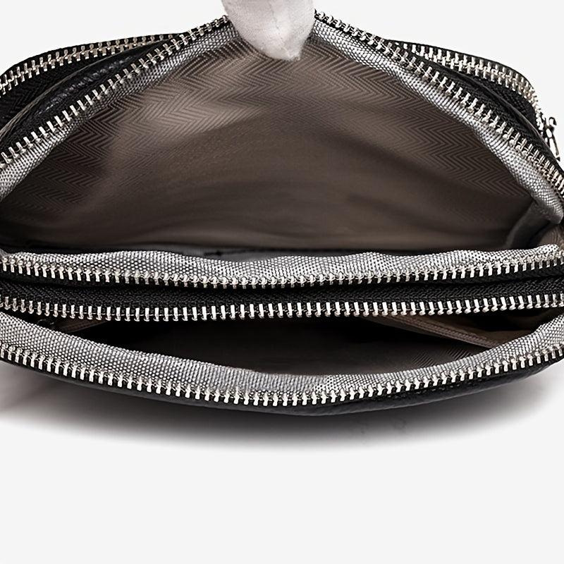 Leather Crossbody Bag Square Shoulder Bag Women's Casual Handbag