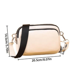 Leather Crossbody Bag Square Shoulder Bag Women's Casual Handbag
