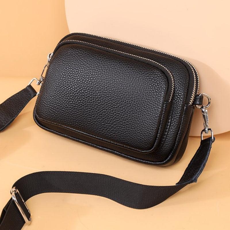 Leather Crossbody Bag Square Shoulder Bag Women's Casual Handbag