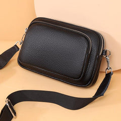 Leather Crossbody Bag Square Shoulder Bag Women's Casual Handbag
