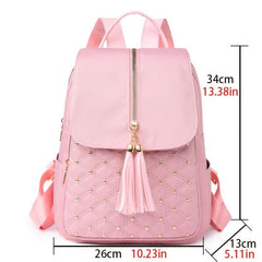 Minimalist Rivets Decor Daypack with Argyle Pattern
