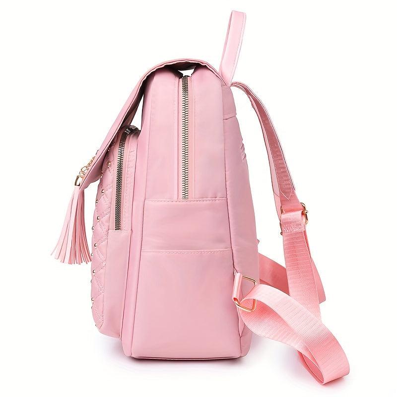 Minimalist Rivets Decor Daypack with Argyle Pattern