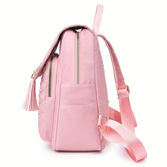 Minimalist Rivets Decor Daypack with Argyle Pattern