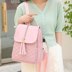 Minimalist Rivets Decor Daypack with Argyle Pattern