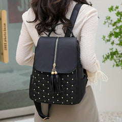 Minimalist Rivets Decor Daypack with Argyle Pattern