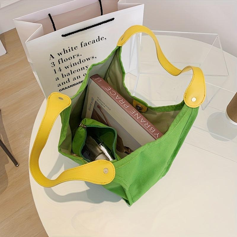 Colorblock Shoulder Bag Large Capacity Hobo Shoulder Bag All Match
