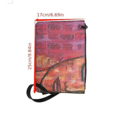 Vintage Women Face Pattern Clutch Bag Zipper Classic Coin Purse