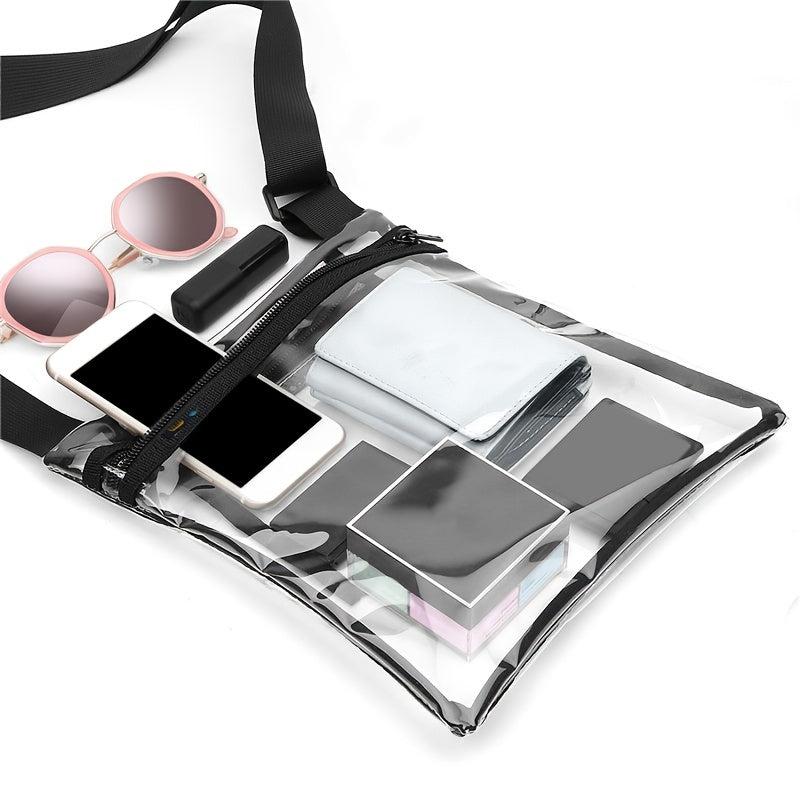 Clear Crossbody Bag PVC Zipper Shoulder Bag Stadium Approved