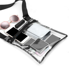 Clear Crossbody Bag PVC Zipper Shoulder Bag Stadium Approved