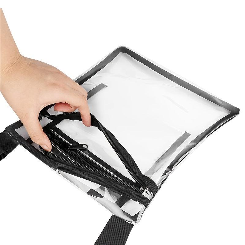 Clear Crossbody Bag PVC Zipper Shoulder Bag Stadium Approved