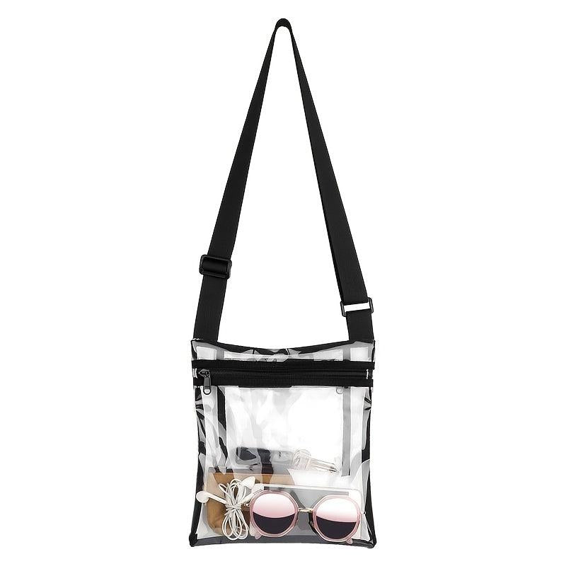 Clear Crossbody Bag PVC Zipper Shoulder Bag Stadium Approved