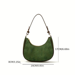 Vintage Crescent Shoulder Bag Argyle Embossed Hobo Purse