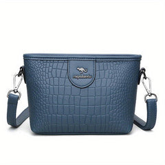 Retro Crocodile Pattern Bucket Bag Women's Crossbody Bag