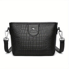 Retro Crocodile Pattern Bucket Bag Women's Crossbody Bag