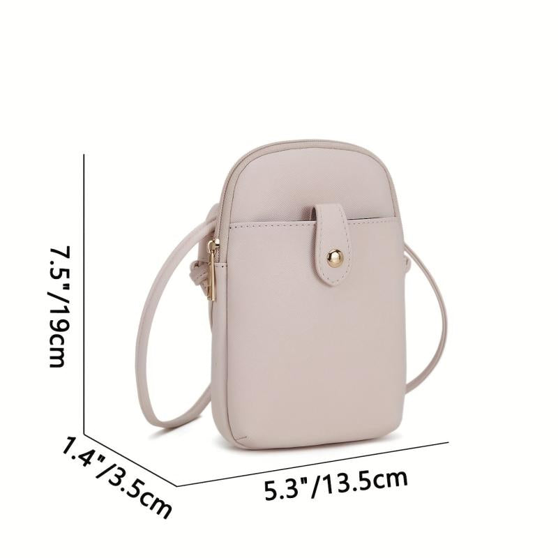 Solid Shoulder Bag Casual All Match Zipper Coin Purse Portable