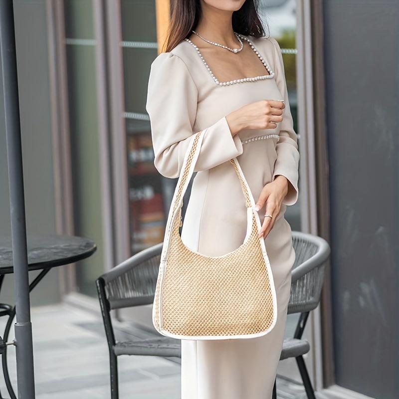 Straw Woven Summer Hobo Bag Large Capacity Beach Shoulder Bag