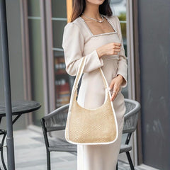 Straw Woven Summer Hobo Bag Large Capacity Beach Shoulder Bag
