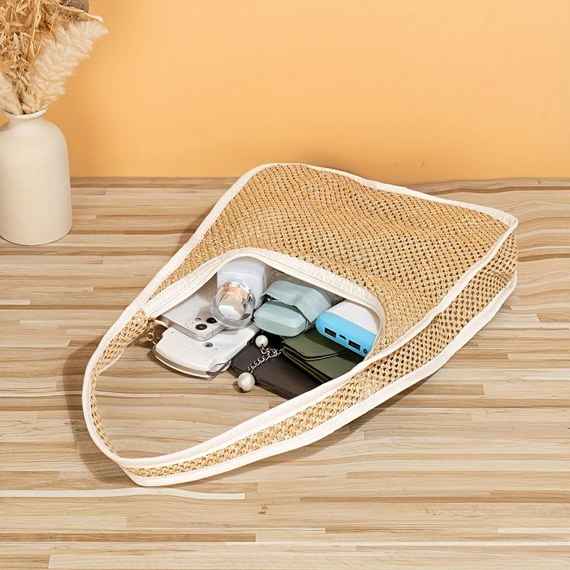 Straw Woven Summer Hobo Bag Large Capacity Beach Shoulder Bag