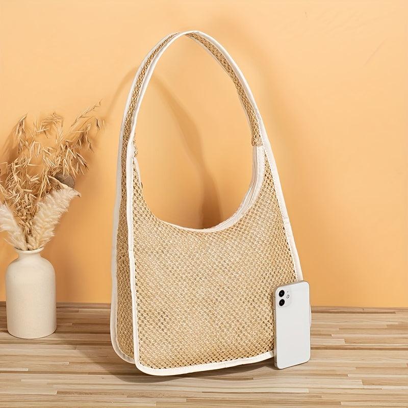 Straw Woven Summer Hobo Bag Large Capacity Beach Shoulder Bag