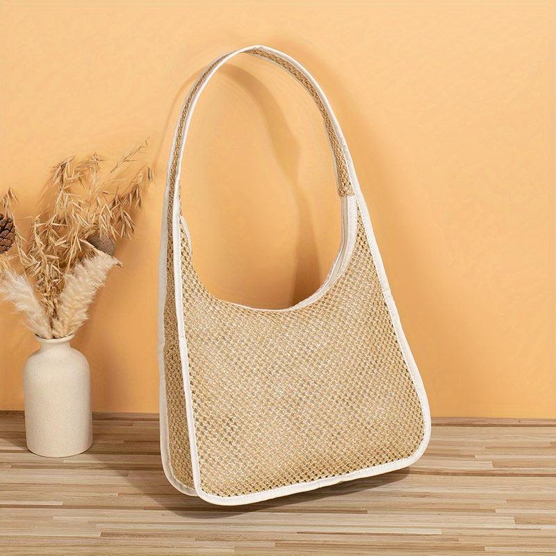 Straw Woven Summer Hobo Bag Large Capacity Beach Shoulder Bag
